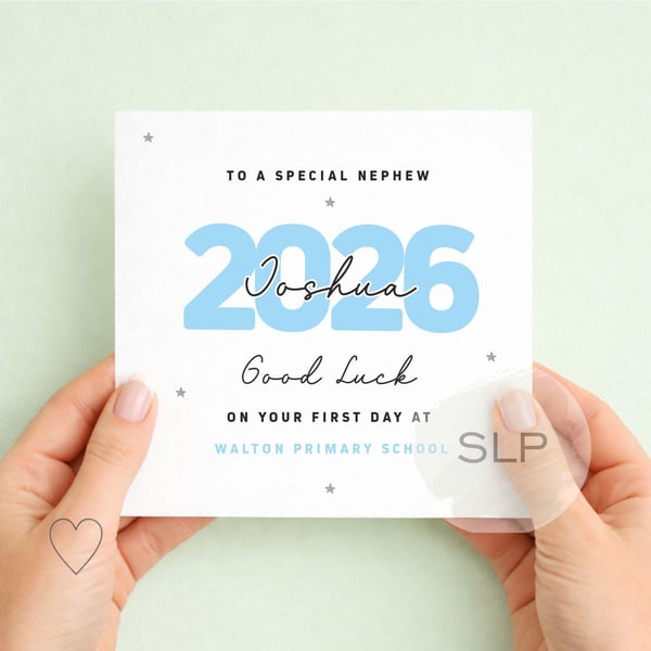 Personalised First Day at School Card 2026, Good Luck School Card