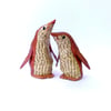 Little Copper Penguins - Set of 2 - MADE TO ORDER