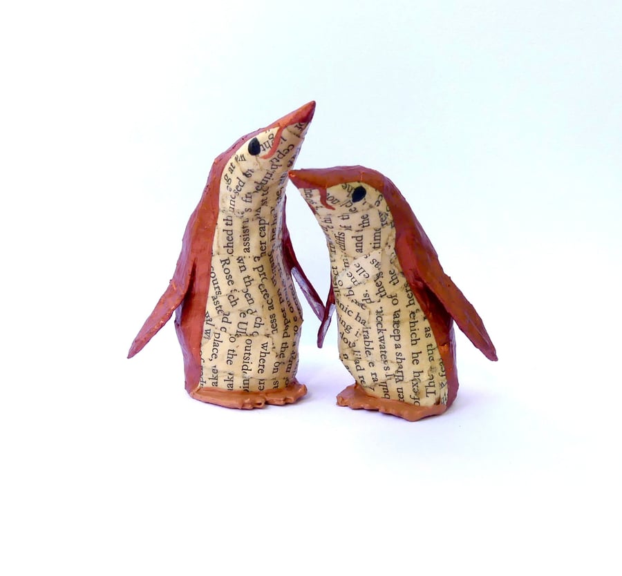 Little Copper Penguins - Set of 2 - MADE TO ORDER