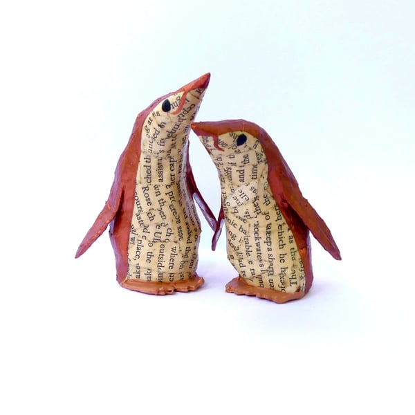 Little Copper Penguins - Set of 2 - MADE TO ORDER