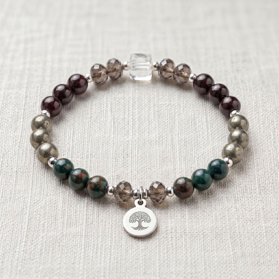 Good Health & Vitality Crystal Bracelet, Personalised Engraved Gift