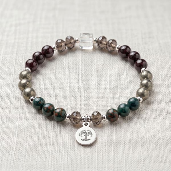 Good Health & Vitality Crystal Bracelet, Personalised Engraved Gift