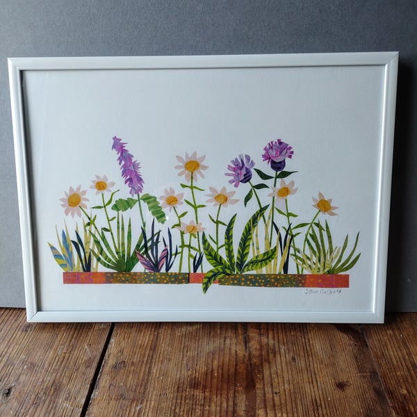 Wildflower Meadow Giclee print, A4 botanical art