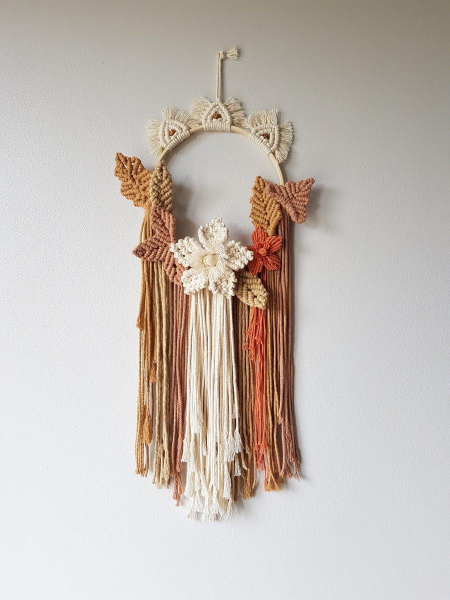 Macrame wall hanging wreath