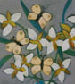 Original Still Life Painting with White Flowers and Yellow Butterflies - Image 4