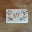 Floral Engraved Keepsake Box: Handmade Wooden Jewelry Storage.