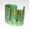 Hand painted abstract woodland cuff