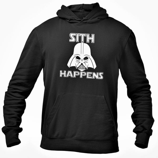Sith Happens Hooded Sweatshirt Novelty Funny Star Wars Darth Vader Theme hoodie