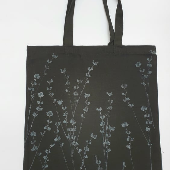 Botanical print shopping bag
