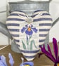 IRIS FABRIC HEART DECORATION - indigo stripes - Image 10