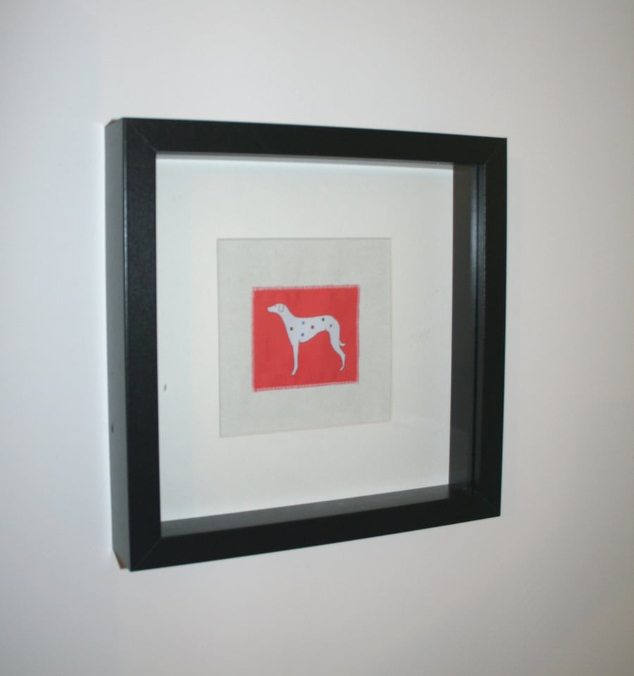 SALE Dotty Dog Framed Picture - FREE P&P IN UK