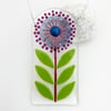 Purple Fused Glass Retro Allium Hanging - Handmade Glass Suncatcher