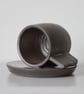 Espresso Cup and Saucer - Chocolate Black - Image 2