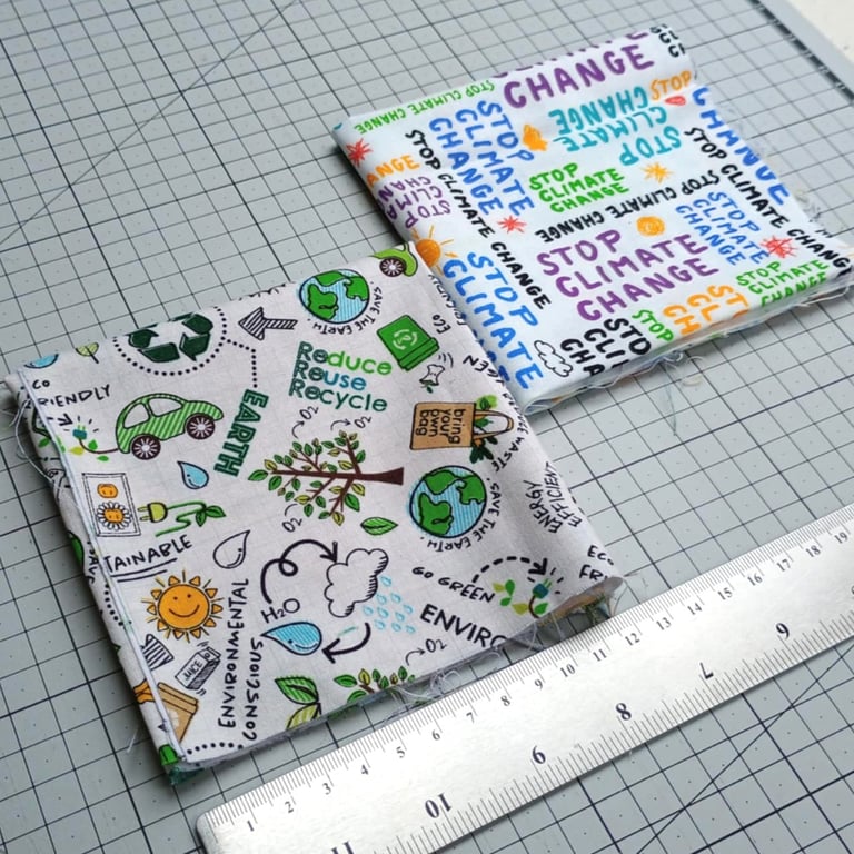 Fabric Remnants - quilting cotton - Reduce Reuse Recycle & Stop Climate Change