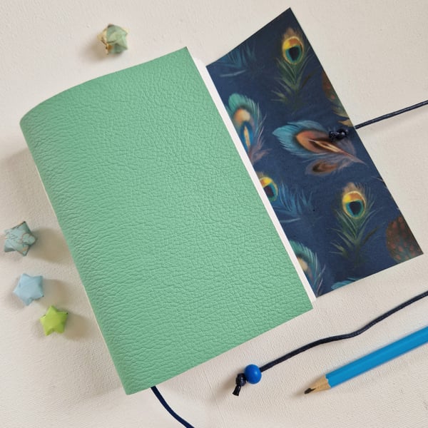 Green Leather Feather Journal