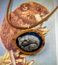 Handmade Dormouse Wildlife Pendant - Cast in Silver Resin, Polished Walnut Shell