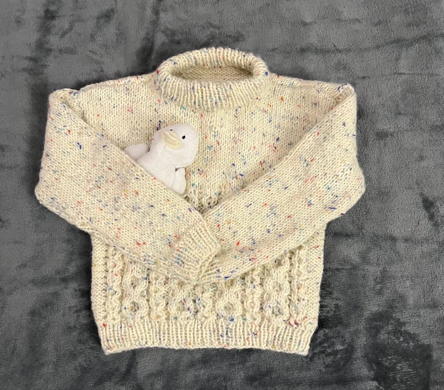 Hand Knitted Neutral Gender Childs Jumper To Fit age 2 - 3 years
