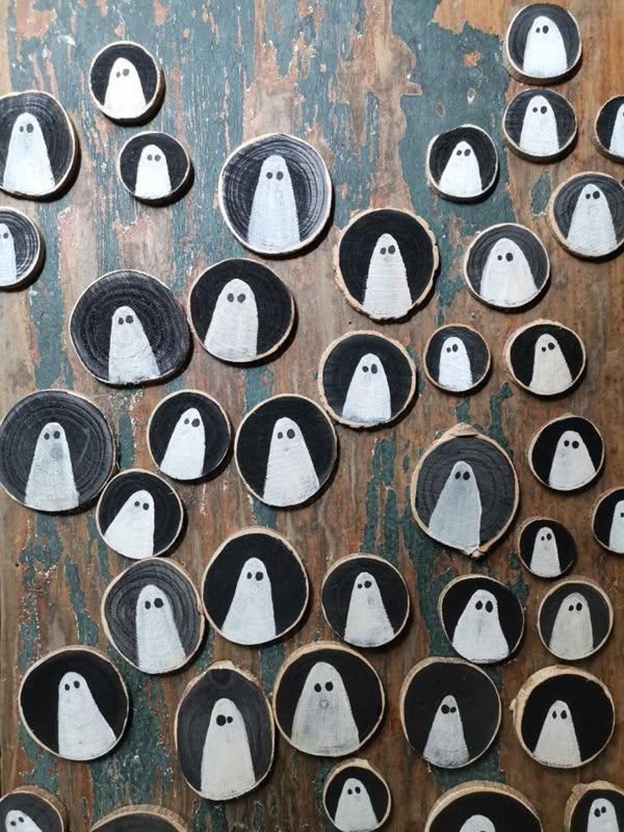 3 Lucky ghost tokens, ghosts, painted ghosts, pocket ghost, pet ghost