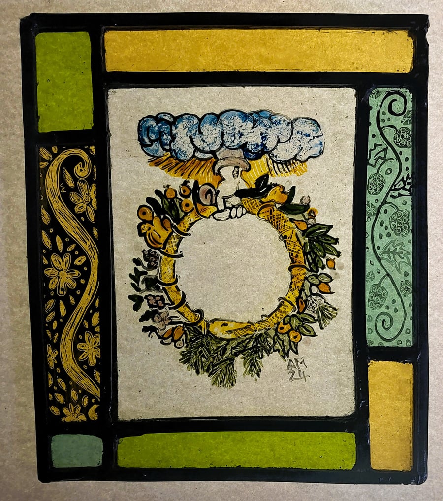 Contemporary Stained Glass Panel - The Cycle of the Seasons 