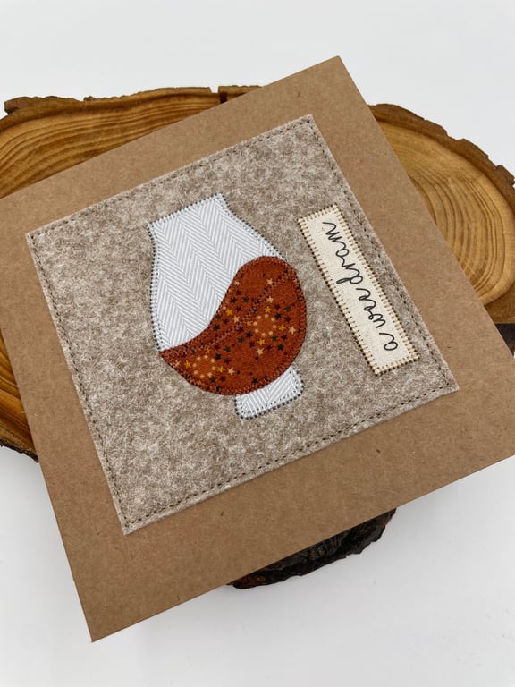 A ‘wee dram’ appliqué card