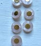 7 palest pink buttons with gold centre - Image 2