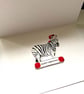 Happy Christmas Daughter - Fun Zebra Handmade Card - Image 2