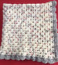 Winter Baby Blanket Peach Cream Grey Hand Crochet Baby Boy Girl Blanket - Image 1