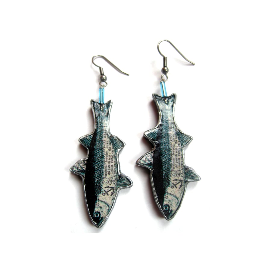Whimsical nautical Fish Resin Earrings by EllyMental