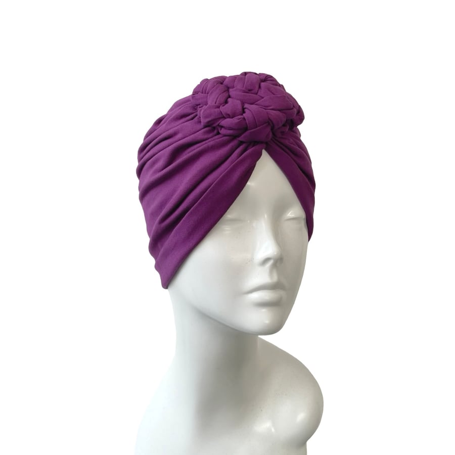 Vintage Style Cotton Turban Hat for Women, Lined Turban Beanie, Chemo Turban
