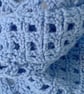 Crocheted Pale Blue  Mesh Infinity Scarf with a Twist - Merino Wool  - Image 2