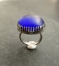 Cobalt blue glass ring, Cultured sea glass, Cocktail ring - Image 5
