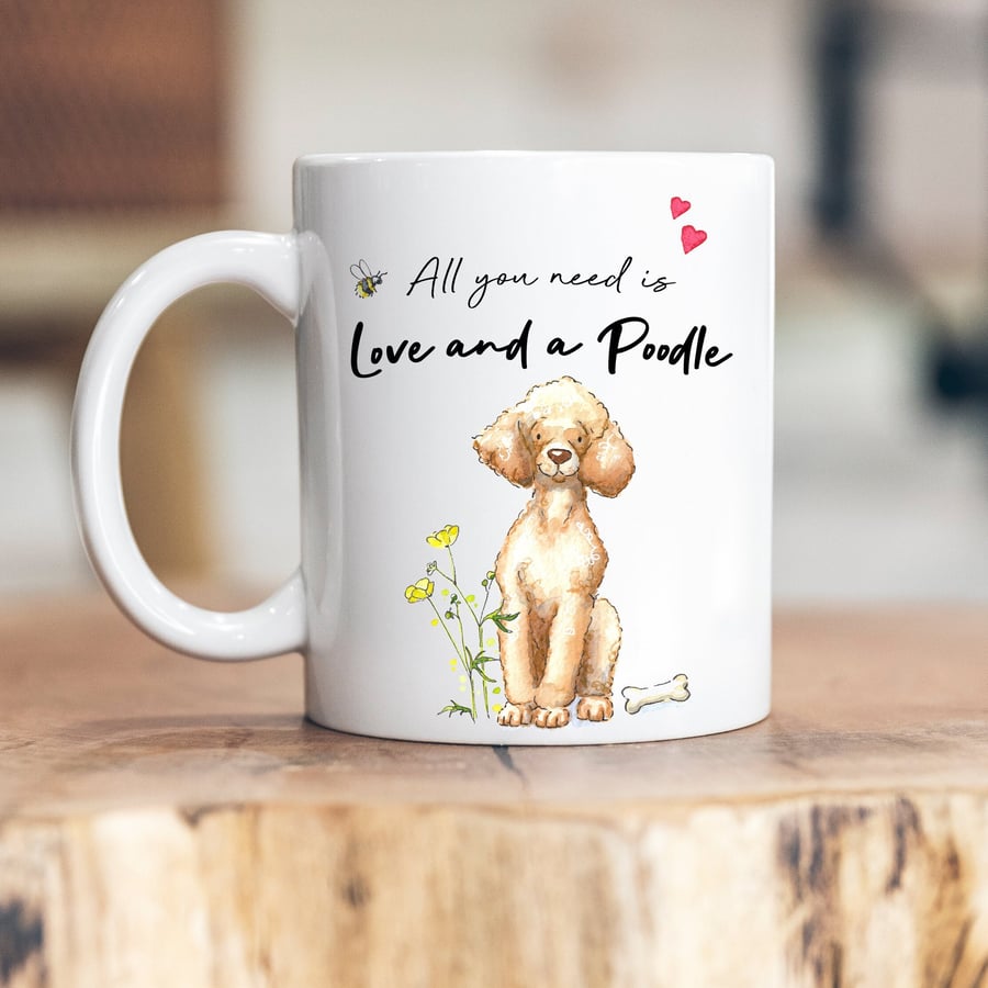 Love and a Poodle Blonde Ceramic Mug