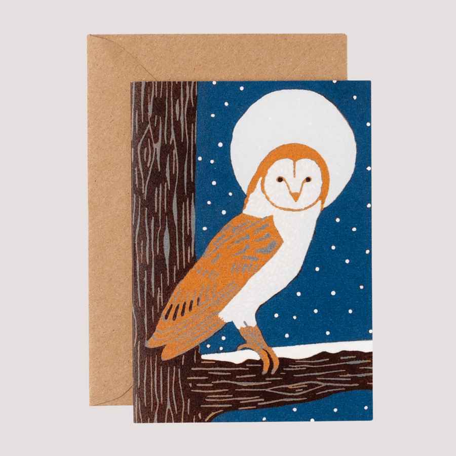 Bird Card, Owl Card, Art Card  