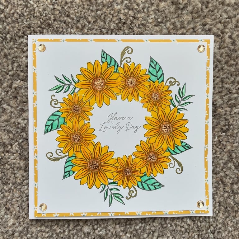 Mustard Flower Wreath Greeting Card
