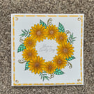 Mustard Flower Wreath Greeting Card