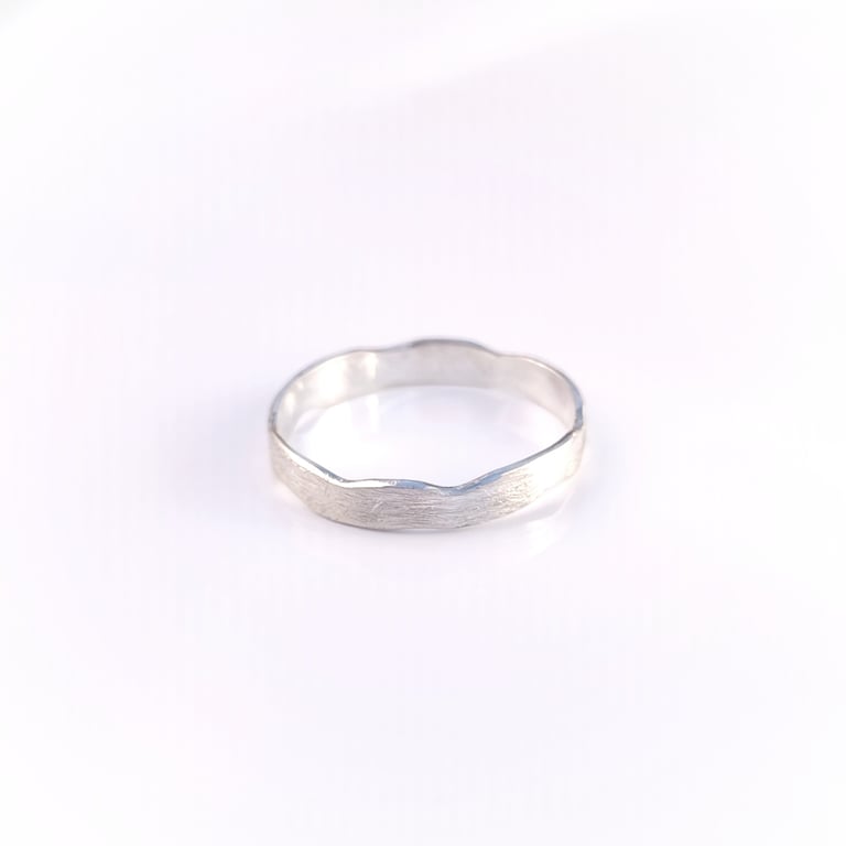Sterling silver irregular band ring