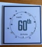 60th Birthday Card - Blue and Silver Wreath Design - Image 5