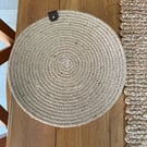 'Alma Jute' Set of 6 Round Jute Placemats