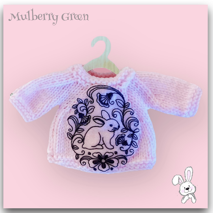 Reserved for Beverly - Embroidered Bunny Jumper