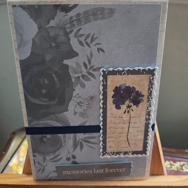 Memories Last Forever Sympathy Card – Handmade Floral Bereavement Card