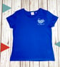 Woman's Organic Royal Blue cotton T-Shirt- Fill your cup top - Image 1