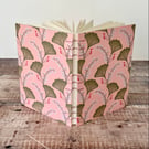 Hand bound A5 Coptic Stitch Journal with Ginkgo Leaves Cover