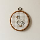 Silly Goose Embroidery Hoop Art - Handmade Nursery Wall Decor - Goose Cottagecor
