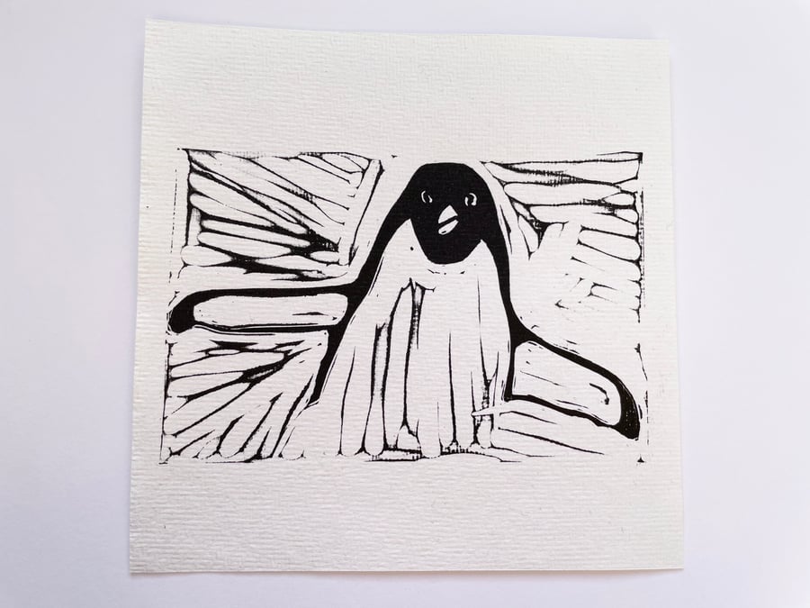 Image of Little Penguin Lino Print