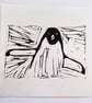 Little Penguin Lino Print
