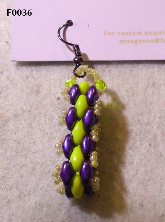 Brickwork-pattern bead earrings (customisable)