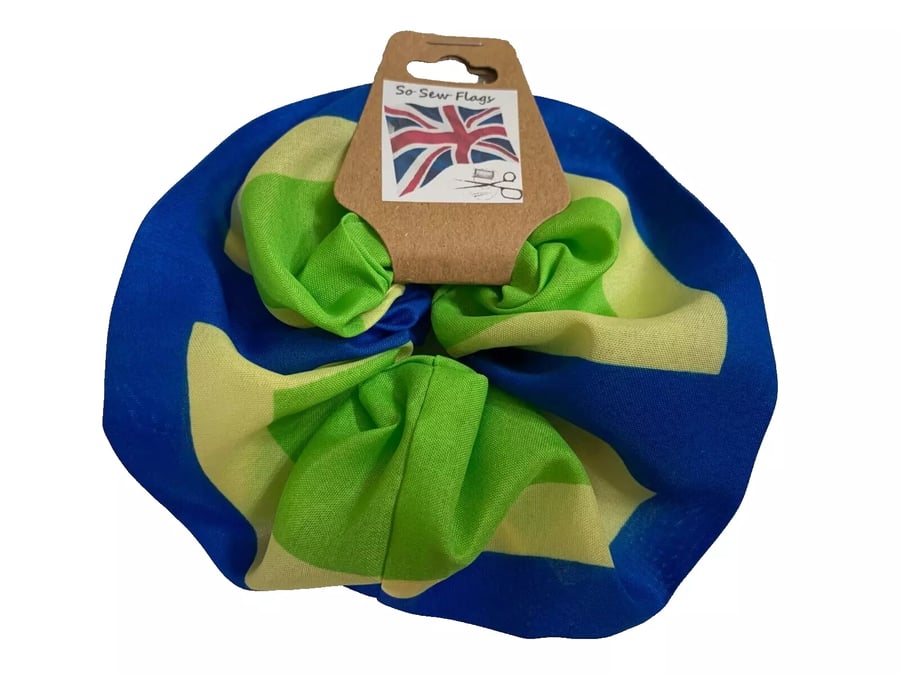 Gloucestershire Gloucester Flag Hair Scrunchie Scrunchies Accessory Band Elastic