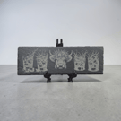 Highland Cow Whisky Slate – Rustic Whisky Serving Board – Highland Cow Bar Decor