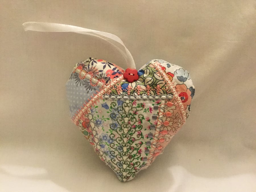 Embroidered hanging heart