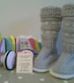 Baby Bootie Socks, Leg Warmers with Merino Wool 3-9 months - Image 3